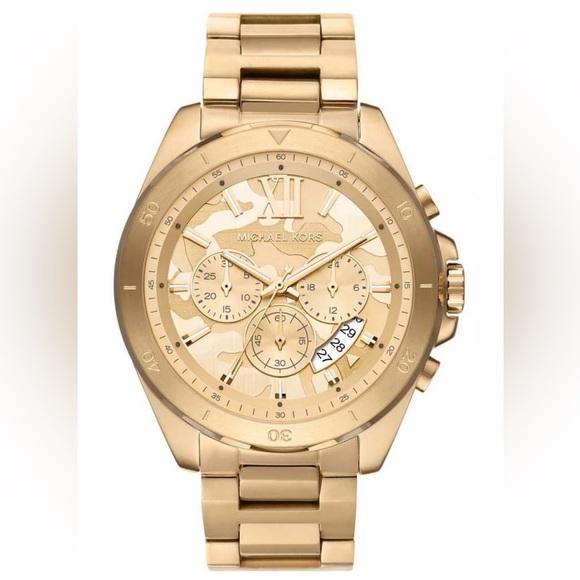 MK8934 Michael Kors Brecken Chronograph Gold-Tone Stainless Steel Watch - Picture 1 of 1